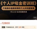 个人IP吸金密训班，打造高价值高效率的个人IP内容体系（价值12800元）-聚富社