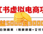 小红书虚拟电商项目:从小白到精英 月收益5000到30000 (视频课程+交付手册)-聚富社