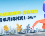 小红书虚拟资料号-变现项目:单号单月纯利润1-5w+实操玩法分享-聚富社