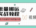 视频号批量搬运实战操作运营赚钱教程,傻瓜式批量制作高质量内容【附视频教程+PPT】-聚富社