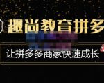 趣尚教育·拼多多运营实操VIP特训营,让拼多多商家快速成长-价值3180元-聚富社