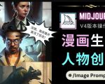 Midjourney V4版本操作教程:2个简单参数,完成漫画生成,人物创建-聚富社