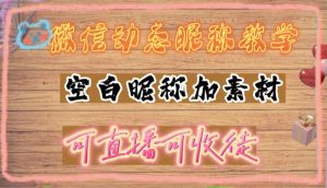 微信动态昵称设置方法,可抖音直播引流,日赚上百【详细视频教程+素材】-聚富社