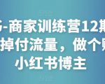 小红书-商家训练营12期:让商家丢掉付流量,做个赚钱的小红书博主-聚富社