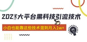 大平台黑科技引流技术，小白也能靠这些技术混到月入1w+(2022年的课程）-聚富社