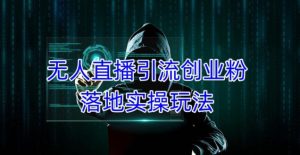 外面收费3980的无人直播引流创业粉落地实操玩法,单日引100+精准创业粉-聚富社