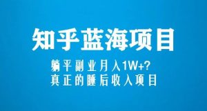 知乎蓝海玩法,躺平副业月入1W+,真正的睡后收入项目(6节视频课)-聚富社
