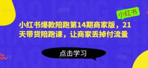 小红书爆款陪跑第14期商家版,21天带货陪跑课,让商家丢掉付流量-聚富社