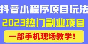 抖音小程序9.0新技巧,2023热门副业项目,动动手指轻松变现-聚富社