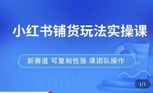 小红书铺货玩法实操课,流量大,竞争小,非常好做,新赛道,可复制性强,可团队操作-聚富社