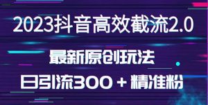 日引300+创业粉,独家抖音高效截流2.0玩法(价值1280)-聚富社