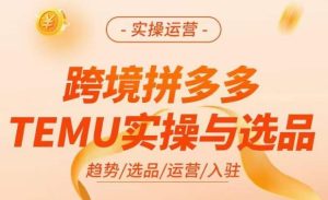跨境拼多多TEMU实操与选品,掌握平台运营方法技巧,选品避坑12条标准,爆款的底层思路等-聚富社
