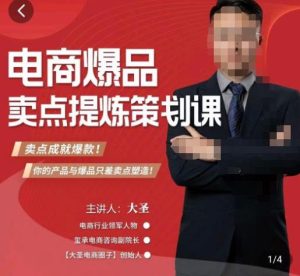 大圣·电商标品爆款卖点策划课,标品卖点成就爆款,可落地卖点提炼课-聚富社