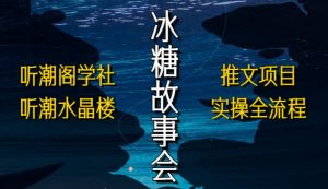 听潮阁学社听潮水晶楼抖音冰糖故事会项目实操,小说推文项目实操全流程,简单粗暴!-聚富社