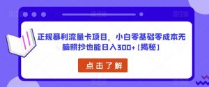 正规暴利流量卡项目,小白零基础零成本无脑照抄也能日入300+【揭秘】-聚富社