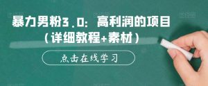 暴力男粉3.0:高利润的项目(详细教程+素材)【揭秘】-聚富社