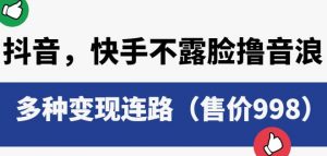 抖音快手不露脸撸音浪项目,多种变现连路(售价998)-聚富社