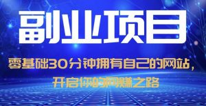 零基础30分钟拥有自己的网站,日赚1000+,开启你的网赚之路-聚富社