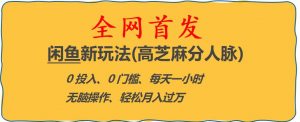 闲鱼新玩法(高芝麻分人脉)0投入0门槛,每天一小时,轻松月入过万【揭秘】-聚富社