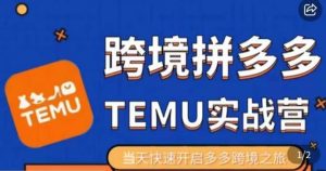 大鹏出海·拼多多跨境temu运营指导,开店注册+选品+核价上架,日出千单实战课-聚富社
