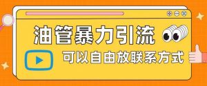 油管暴力引流,可以自由放联系方式【揭秘】-聚富社