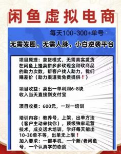 外边收费600多的闲鱼新玩法虚似电商之拼多多助力项目,单号100-300元-聚富社