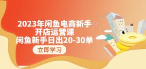 2023年闲鱼电商新手开店运营课:闲鱼新手日出20-30单(18节-实战干货)-聚富社