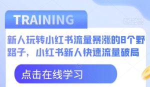 新人玩转小红书流量暴涨的8个野路子,小红书新人快速流量破局-聚富社