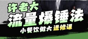 许老大流量爆锤法,小餐饮做大进修课,一年1000家店亲身案例大公开-聚富社