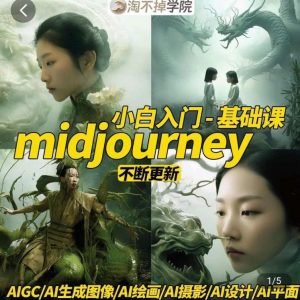 淘不掉学院·midjourney小白入门基础,AI摄影+AI设计+AI绘画-AIGC作图-聚富社