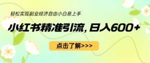 小红书精准引流,小白日入600+,轻松实现副业经济自由(教程+1153G资源)-聚富社