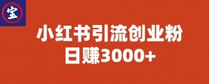 宝哥小红书引流创业粉,日赚3000+【揭秘】-聚富社