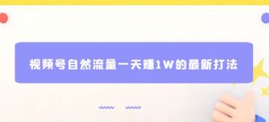 视频号自然流量一天赚1W的最新打法,基本0投资【揭秘】-聚富社