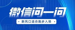 全网首发微信问一问新风口变现项目(价值1999元)【揭秘】-聚富社
