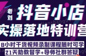 老刘·抖店商品卡流量,抖音小店实操落地特训营,8小时干货视频录制课程随时可学-聚富社