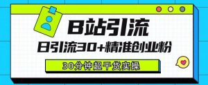 B站引流日引流30+精准创业粉,超详细B站引流创业粉玩法【揭秘】-聚富社