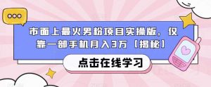 市面上最火男粉项目实操版,仅靠一部手机月入3万【揭秘】-聚富社