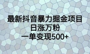 最新抖音暴力掘金项目,日涨万粉,一单变现500+【揭秘】-聚富社