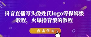 抖音直播写头像姓氏logo等保姆级教程,火爆撸音浪教程【揭秘】-聚富社