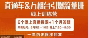 直通车&万相台引爆流量班,6天打通你开直通车·万相台的任督二脉-聚富社