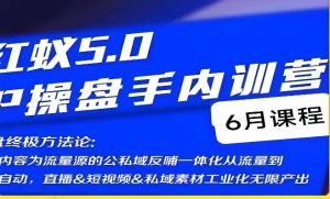 红蚁5.0IP操盘手内训营,IP操盘终极方法论-聚富社