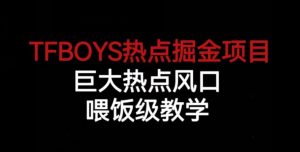 TFBOYS热点掘金项目,巨大热点风口,喂饭级教学-聚富社