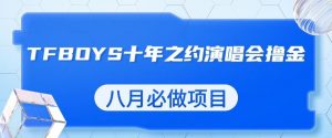 最新蓝海项目,靠最近非常火的TFBOYS十年之约演唱会流量掘金,八月必做的项目【揭秘】-聚富社