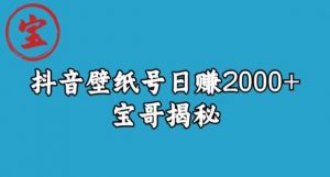宝哥抖音壁纸号日赚2000+,不需要真人露脸就能操作【揭秘】-聚富社