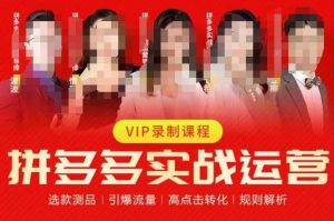 2023推易拼多多实战运营,选款测品、引爆流量、高点击转化、规则解析-聚富社