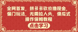 全网首发,拼多多砍价撸现金,偏门玩法,无需拉人头,傻瓜式操作保姆教程【揭秘】-聚富社