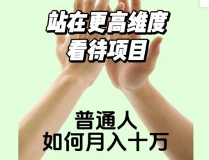 2023最火项目:站在更高维度看待项目,普通人如何月入十万【揭秘】-聚富社