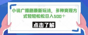 小说广播剧最新玩法,多种变现方式轻轻松松日入500+【揭秘】-聚富社