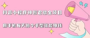 抖音小程序神图君撸金项目,用手机每天拍个手型挂载一下小程序就能赚钱【揭秘】-聚富社