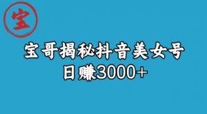 宝哥揭秘抖音美女号玩法,日赚3000+【揭秘】-聚富社